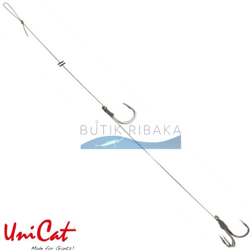 Готовая оснастка на сома Uni Cat Single Treble Hook Rig 105 кг (8/0+3/0)